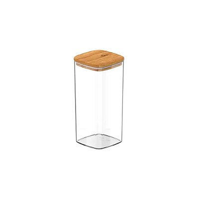 Pote Hermético Tampa De Bambu 340ml Quadrado Keep Ou