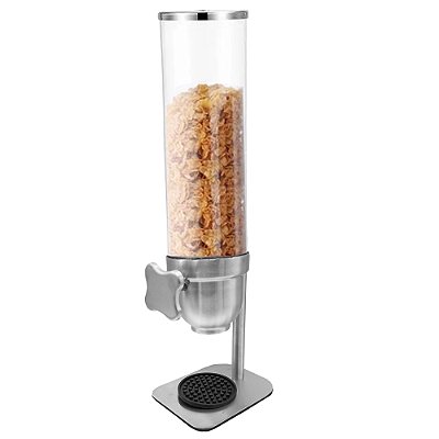 Dispenser Pote De Cereais Grãos Feito Em Vidro E Inox