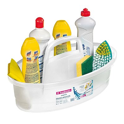 Organizador Produto Limpeza Balaio Oval 6l C/ Alça Sanremo