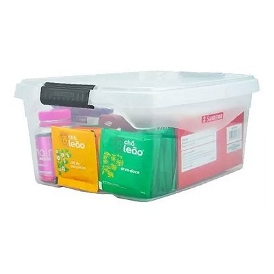 Caixa Plastica Organizadora 6 Litros C/ Tampa Trava Sanremo
