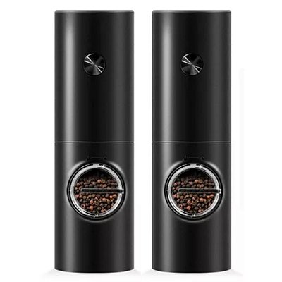 Kit 2 Moedores Elétricos Ajustáveis Sal Pimenta E Temperos