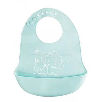 Babador Infantil De Silicone Cata Migalhas Azul