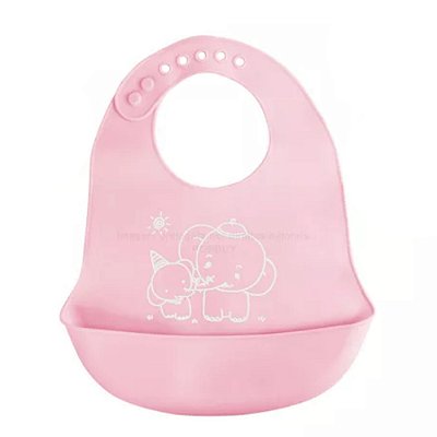 Babador Infantil De Silicone Cata Migalhas Rosa