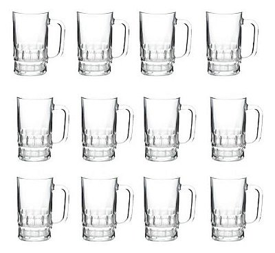 Kit 24 Canecas Chopp De Vidro 360ml Cerveja Restaurante Bar