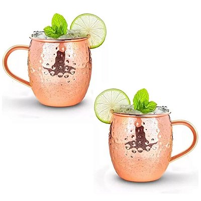 2 Caneca Moscow Mule 450ml Drink - Rose Gold