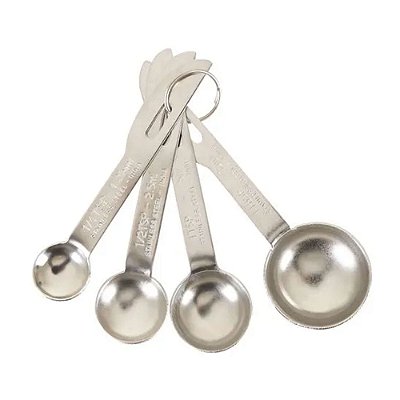 Jogo De Colheres Medidoras Chef De Cozinha Com 4 Peças Inox