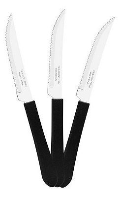 48 Facas Churrasco Leme Lâmina Inox Preto Fpbag - Tramontina