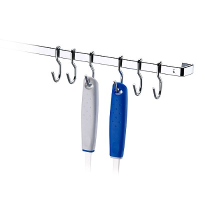Suporte Utensilios Barra Piatina 80 Cm + 6 Ganchos