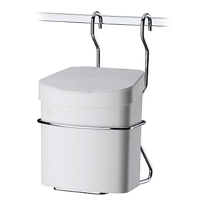 Suporte Com Lixeira Branca 2,5 Litros Cromado