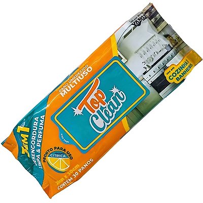 Pano Mágico Umedecido Multiuso Top Clean 20x30cm 30un