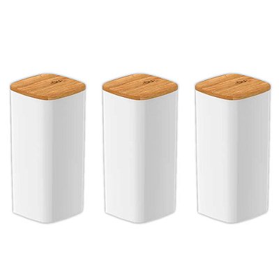 Kit 3 Pote Hermético Organizador Keep 340ml - Branco