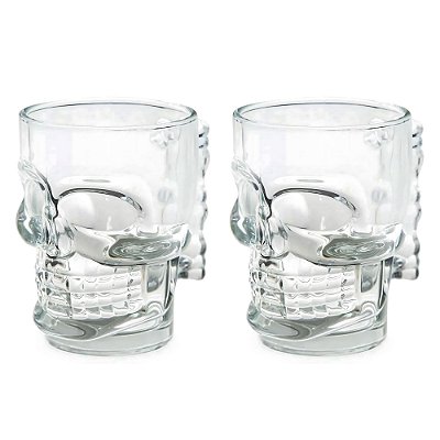 2 Caneca Caveira Rock Chopp Cerveja Vidro 510ml Grande