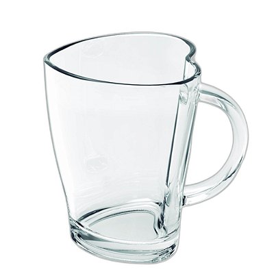 Caneca Vidro Heart Casual 240ml Transparente Class Home