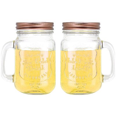 Kit 2 Caneca Bebida Caipirinha Whisky Gin Vintage Retro Com Canudo