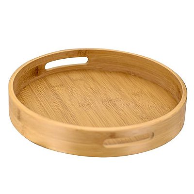 Bandeja Bambu Redonda Funda Decorativa Organizadora