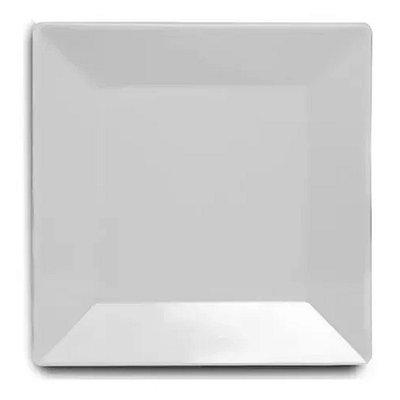 Prato Melamine Branco Quadrado 20 Cm