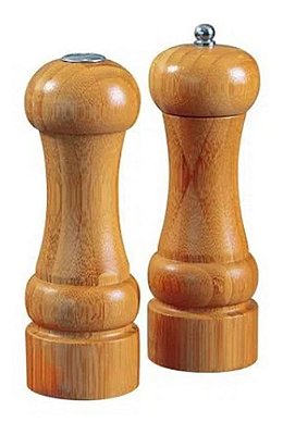 Moedor Facil Para Sal E Pimenta - Bambu E Aço Inox - Mor