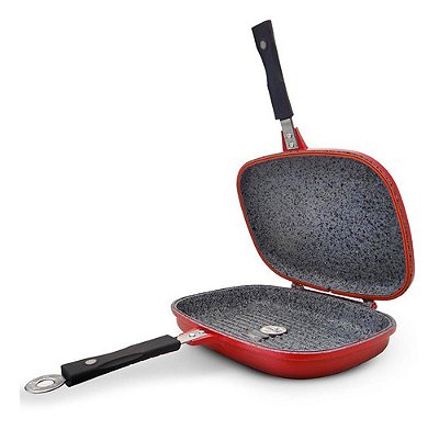 Grill Duplo Indução Stoneflon Granito Antiaderente Mta 8434