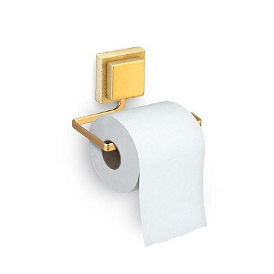 Suporte Banheiro Porta Papel Higiênico De Parede 3m Dourado