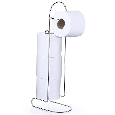 Suporte Porta Papel Higiênico De Chão 4 Rolos Aço Reforçado