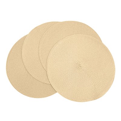 Jogo Americano Redondo 4 Unidades 38cm Creme