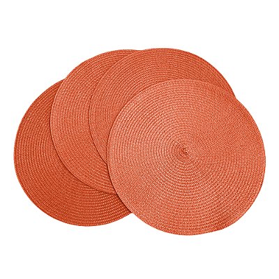 Jogo Americano Redondo 4 Unidades 38cm Laranja
