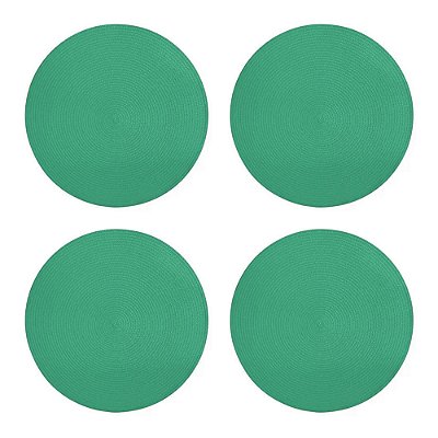Jogo Americano Redondo 4 Unidades 38cm Verde