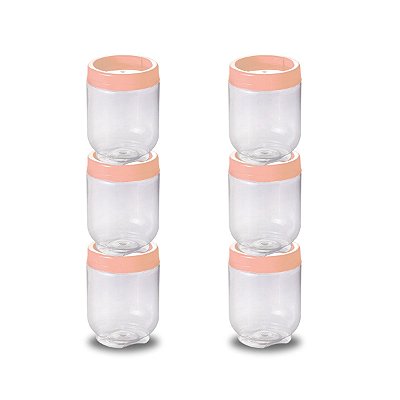Kit 6 Porta Temperos Condimentos Empilhável Encaixe