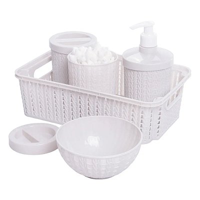 Kit Higiene Bebê Textura Trama Enxoval Presente Bebê 5 Peças