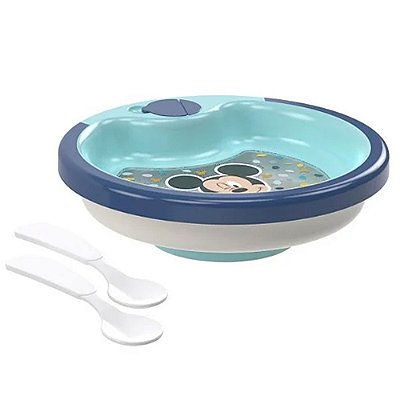 Prato Termico Com Ventosa Azul Mickey 450 Ml Plasútil