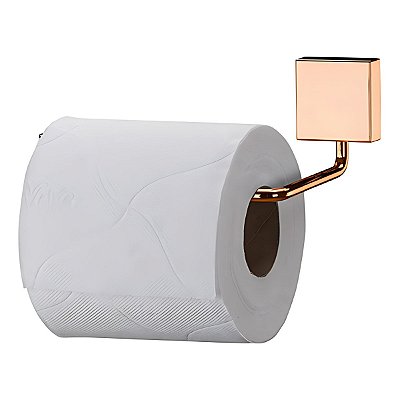 Porta Papel Higiênico Papeleira Suporte Parede Aço Rose Gold