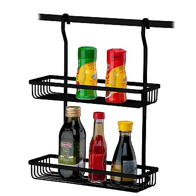 Suporte Duplo Cozinha Para Barras Aéreas Future Cucina Preto