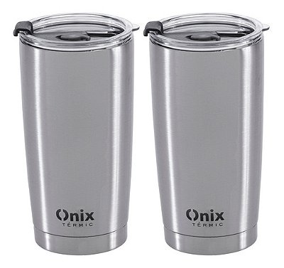 Jogo 2 Copos Térmicos Água Café Onix Termic 580ml Camping