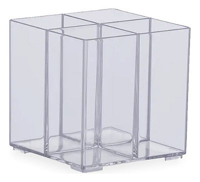 Pote Acrilico Porta Pincel De Organizar Maquiagem C/4 Nichos