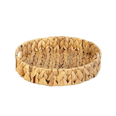 Bandeja Decorativa Multiuso Decoração Palha Para Servir 30cm