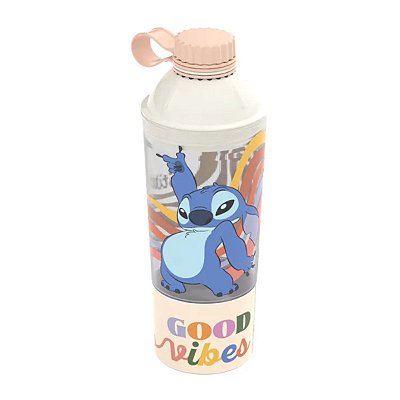 Shakeira Vip Stitch Disney 600ml Good Vibes C/ Compartimento