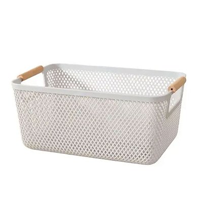 Cesto De Armazenamento Decoração De Cesta Multiuso 32x20cm Branco