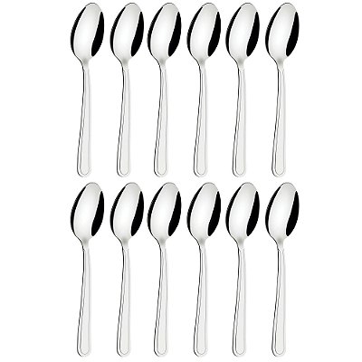 Kit 12 Colher Para Sobremesa 15cm Búzios Inox Tramontina