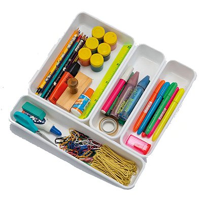 Kit 8 Organizador Separador Gavetas Porta Talheres Canetas