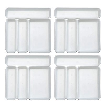Kit 16 Divisor De Talheres Para Gaveta Resistente Organizador Multiuso