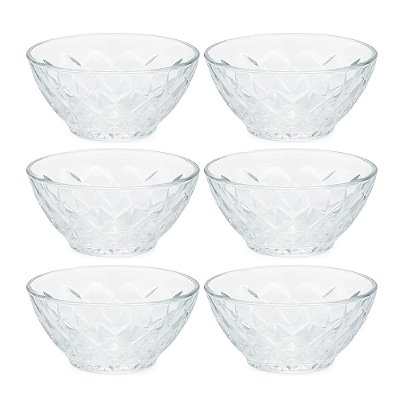 Jogo Sobremesa Vidro Cumbuca Tigela Bowl 165ml 6 Peças
