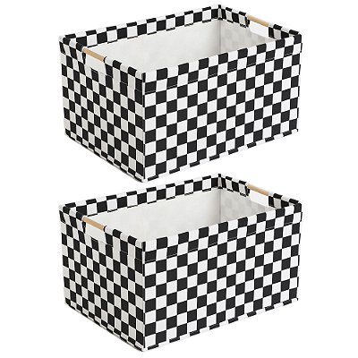 Kit 2 Cesto Armazenamento Decoração Roupa Com Alça