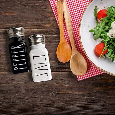 Porta Condimento Sal E Pimenta Com Suporte De Aço Inox