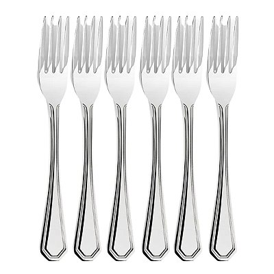 Conjunto 6 Garfos De Mesa Supreme 21cm Aço Inoxidável Luxo