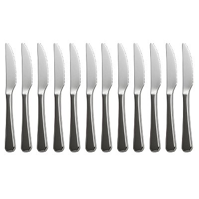 Conjunto 12 Facas De Mesa Supreme 21cm Aço Inox Luxo