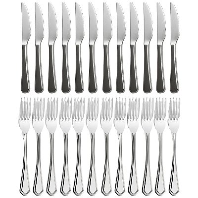 Conjunto 12 Facas E 12 Garfos De Mesa Supreme 21cm Aço Inox