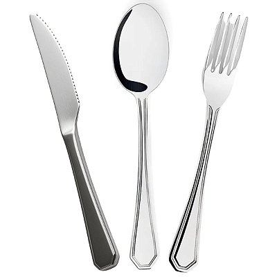 Conjunto 36 Peças Garfo,colher E Faca De Mesa Supreme 21cm Aço Inox