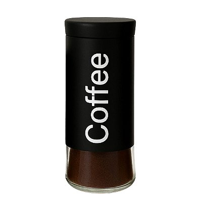 Pote Vidro Aço Black Com Etiqueta Coffee Com Tampa 1500ml