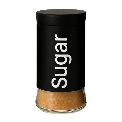 Pote Vidro Aço Black C/etiqueta Sugar Wolff C/tampa 1120ml