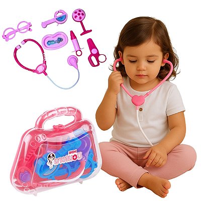 Mini Maleta Médica Infantil Brinquedo Educativo + Acessórios